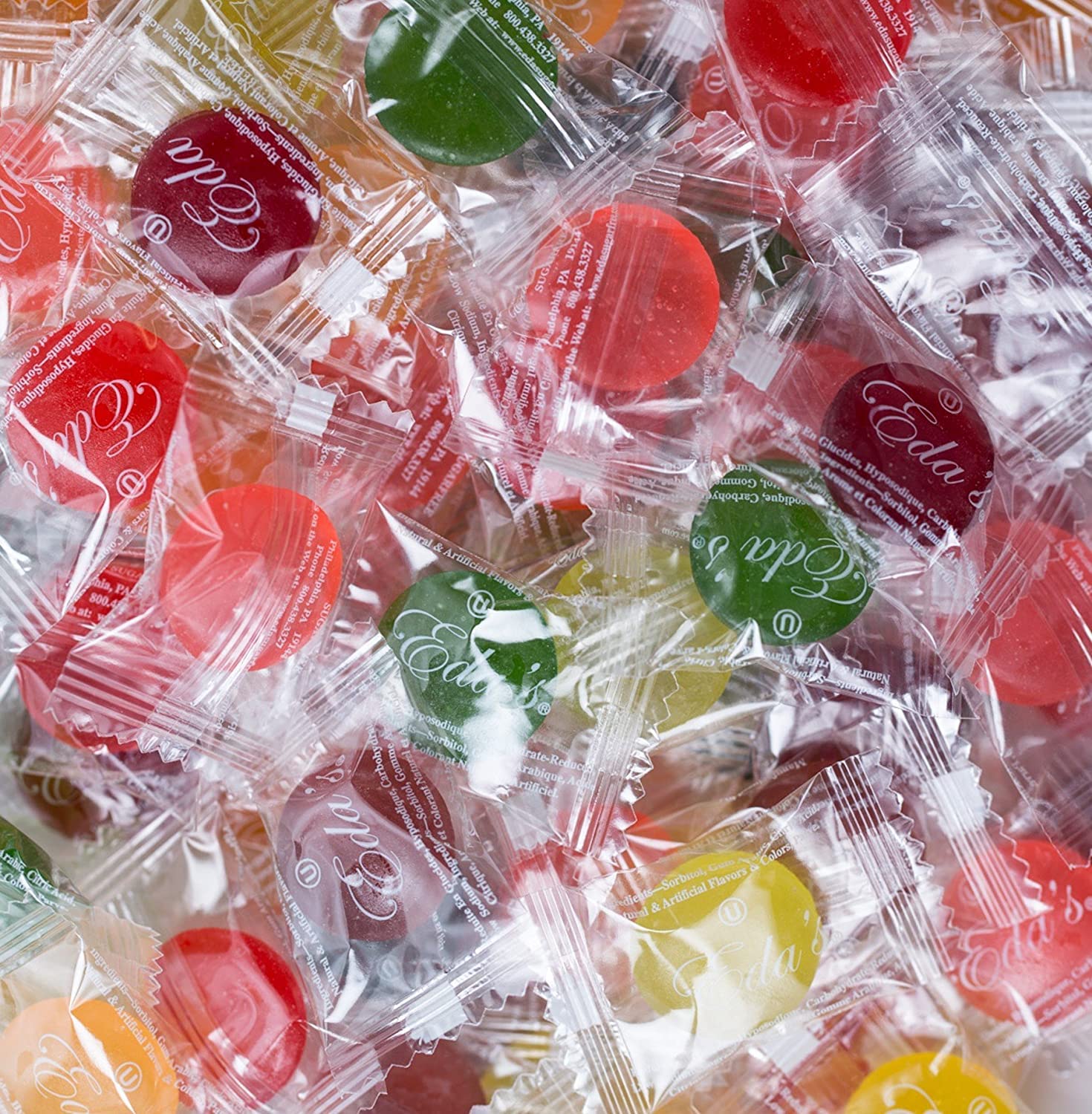Eda's Sugar Free Mixed Fruit Hard Candy, Low Sodium Snack, OU Parve, Individually Wrapped, Perfect for Diabetics
| Eda'